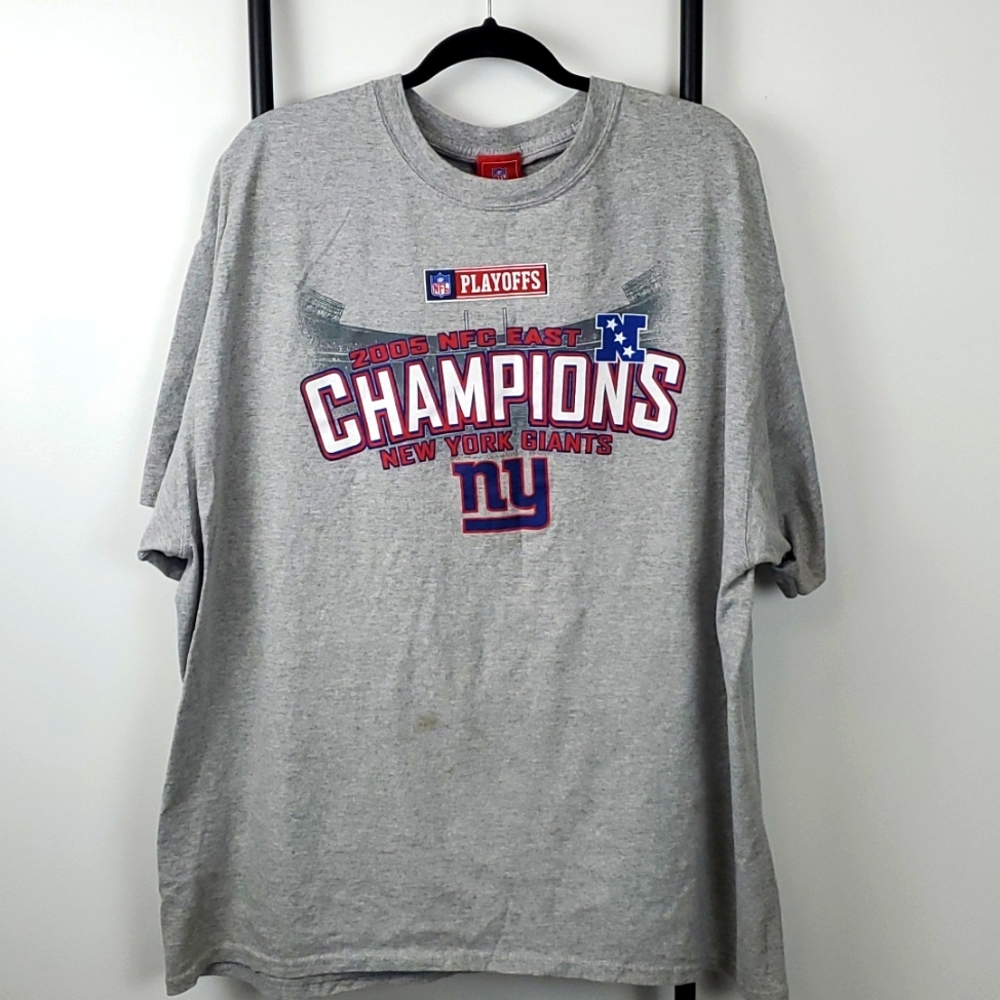 New York Giants NFL 2005 Champions T-shirt Graphic Gray Men Size XXL? Y2K